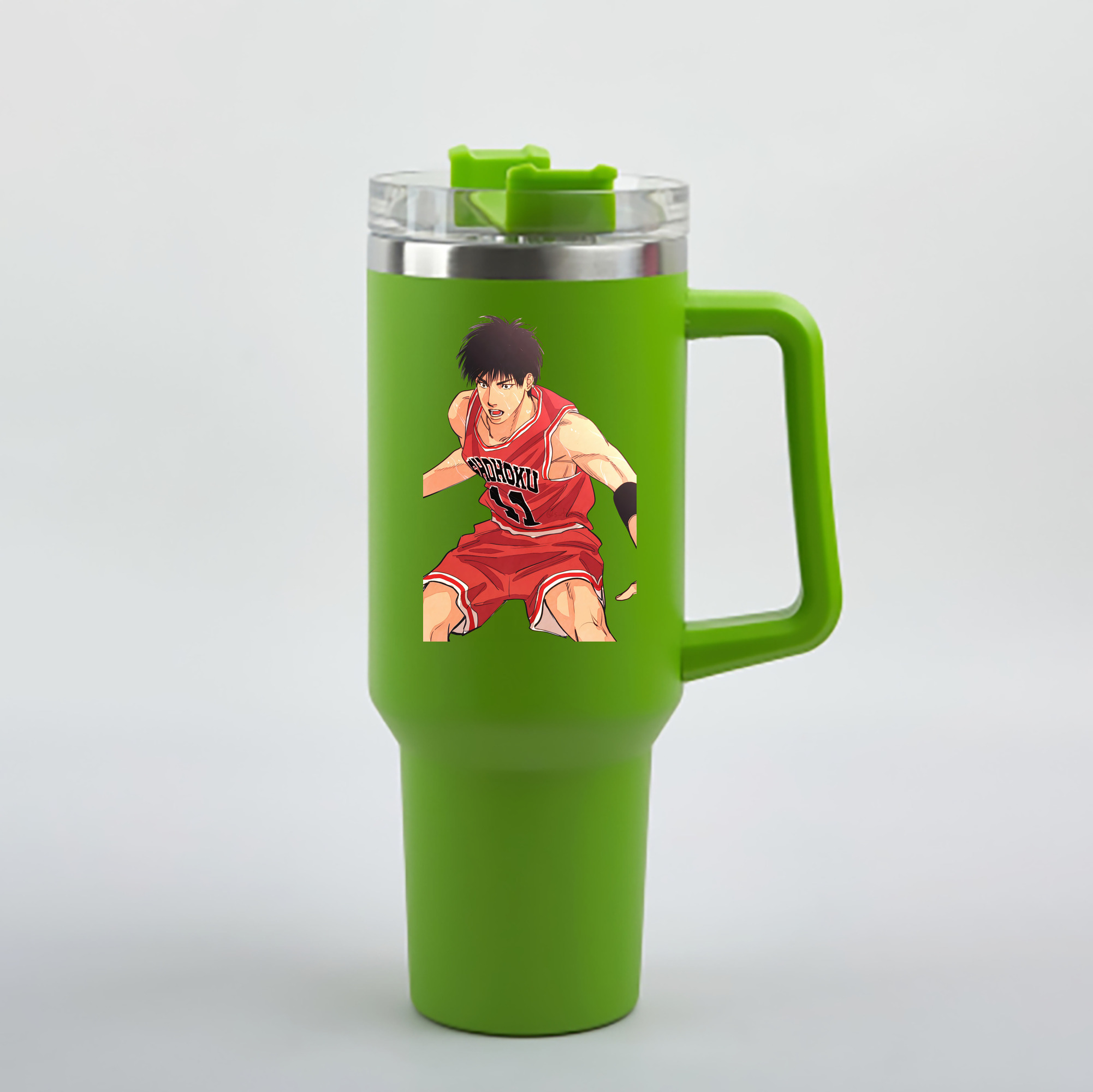 （画像用） SLAM DUNK／スラムダンク 1200mL車用タンブラー - クリスタルステッカー（プラスチックストロー付き）